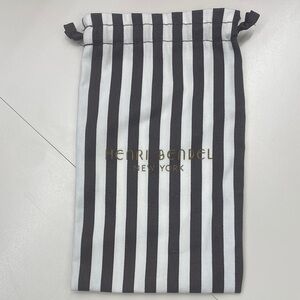 Henri Bendel Brown  and White Striped Drawstring Bag